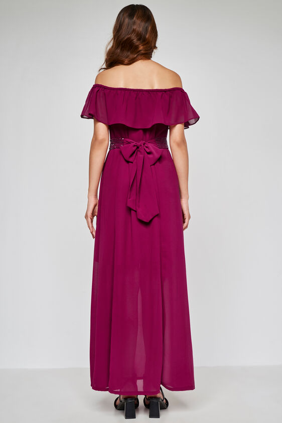 Teal Flared Solid Gown, Pink, image 5